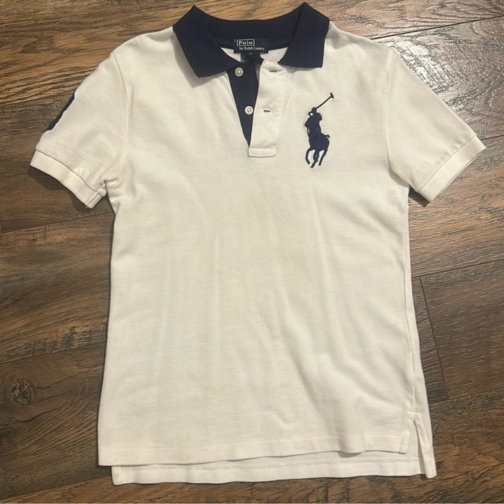 Polo by Ralph Lauren White and Blue Classic Polo Shirt